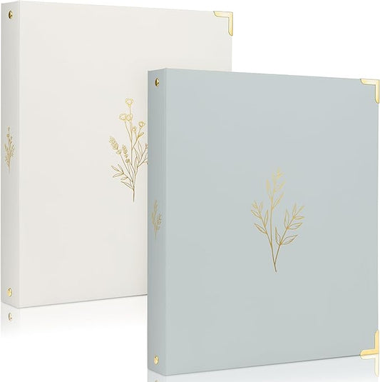 Aesthetic 3 Ring Binder Set of 2 - Sturdy 1 Inch Binder Fits Letter Sized Paper - A Cute Holder for Women or Men with Pocket Easily Organizes Your Paperwork for School, Office or Work