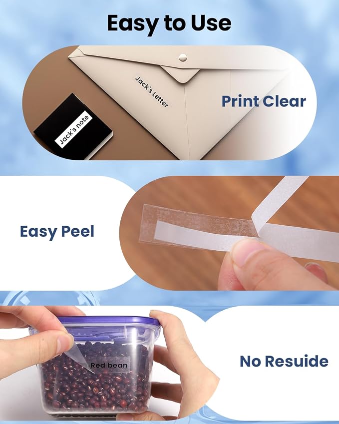 PT-D220 PTD210 PTD400AD PT-H111 PT-1750 Label Maker Tape 12mm 0.47 | Laminated Ptouch Label Tape Replacement for Brother TZ TZe Compatible with Brother P-Touch Refills 1/2 Inch x26.2 Ft, 6 Pack