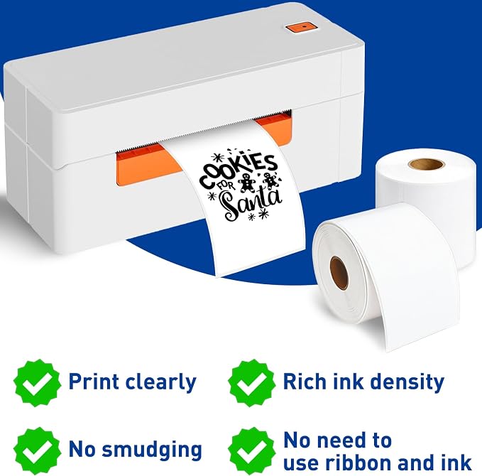 ESSENTIAL 3" x 5" White Direct Thermal Labels for Barcodes, Address | Permanent Adhesive, Shipping Labels, Compatible with Zebra, Rollo and Other Desktop Printers, 350 Labels of Roll, 8 Rolls