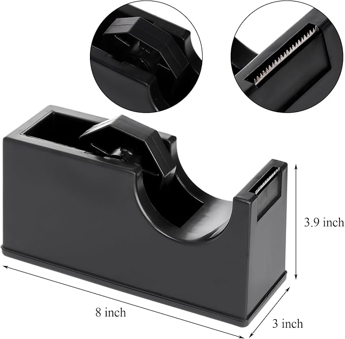 Suwimut 3 Pack Desktop Tape Dispenser Holder with 1 Inch Core and 3 Inch Core, Tape Roll Dispenser Desk Tape Dispenser with Weighted Non-Skid Base for Office Home School (Tape not Included)