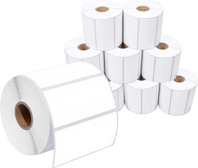 3" X 1.5" Direct Thermal Labels (9000 Count, 10 Rolls) | Inventory Barcode Stickers, SKU Labels, and Shelf Identification - Compatible With Zebra and Rollo Printers