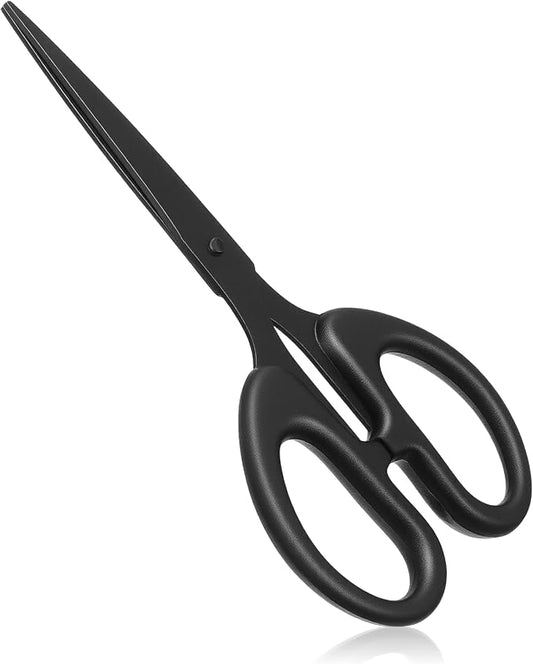 Black Office Scissors All Purpose, 5.5 Inch Small Scissors Stainless Steel Sharp Scissor for Office School Sewing Crafting Cutting Fabric Paper, Comfortable Grip
