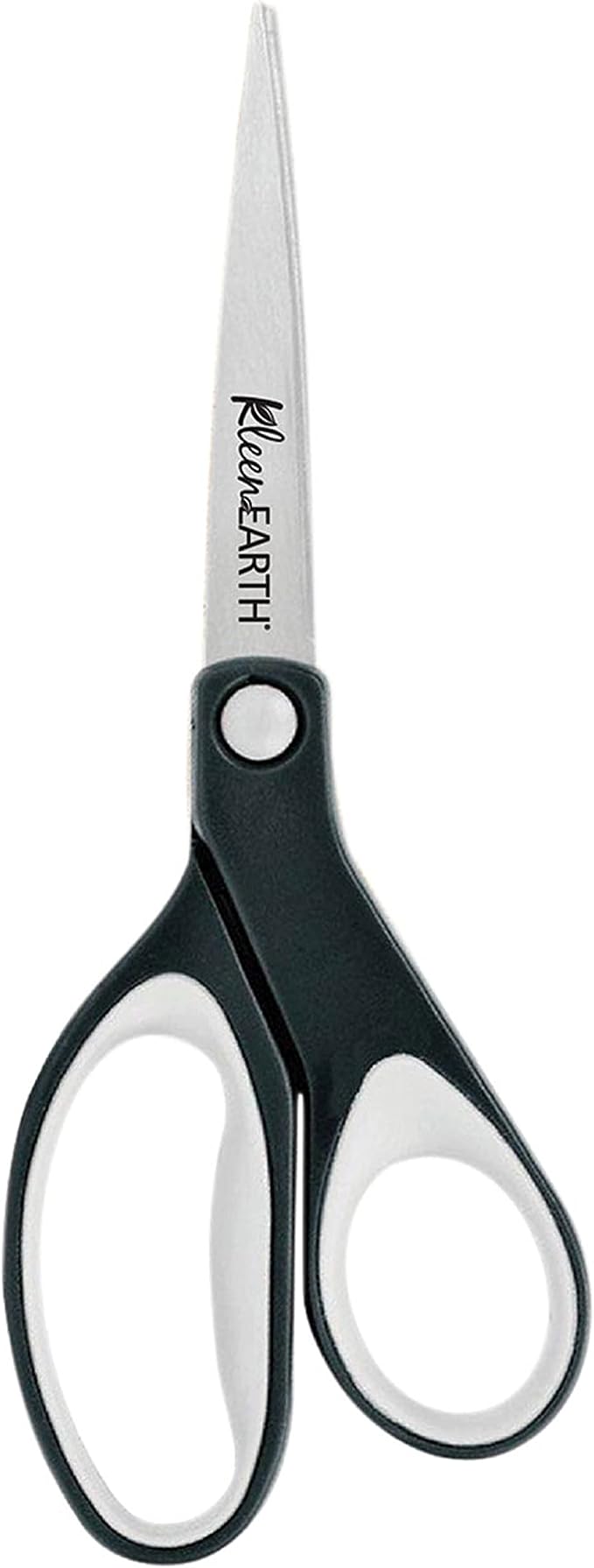 Westcott 8" KleenEarth Soft Handle Scissors, Black/Gray | 8 Inch Scissors with Recycled Handles, Durable Stainless Steel Blades & Soft Grips for Office & Home Use