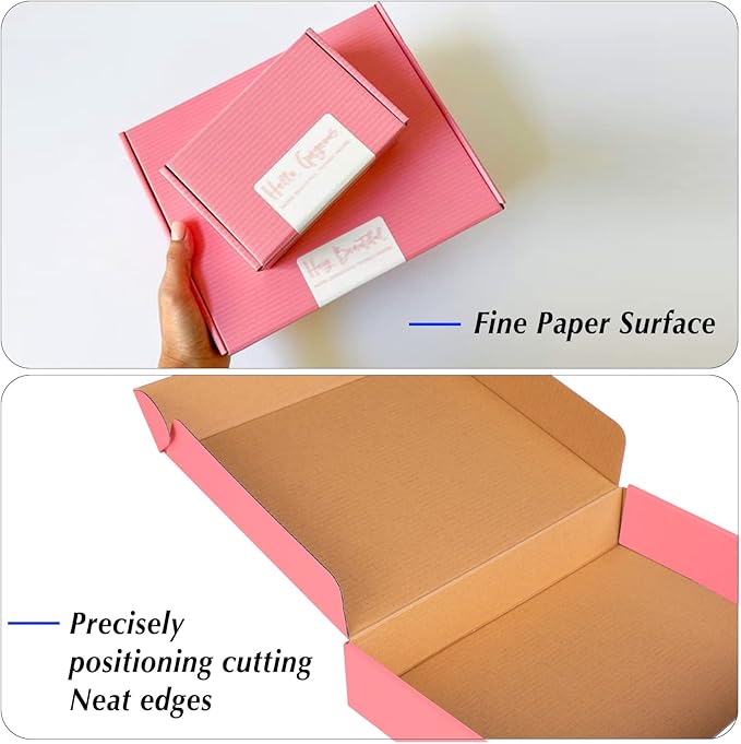 4x4x4 Pink Cardboard Corrugated Boxes - 30 Pack Small Shipping Boxes for Mailing & Packaging
