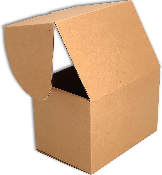 6x4x4 Shipping Boxes Set of 50, Brown Mailer Corrugated Cardboard Box | for Packaging, Literature, Packing, Mailing, Storage, Small Business, Moving, Gift, Supplies, Quick Fold, Tab Locking