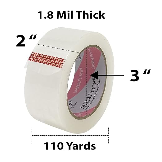 iMBAPrice 2-Inch Clear Packing Tape 6 Rolls x 110 Yards | Strong Adhesive Shipping & Moving Tape, Attaching Mailing Labels (660 Total Yards)