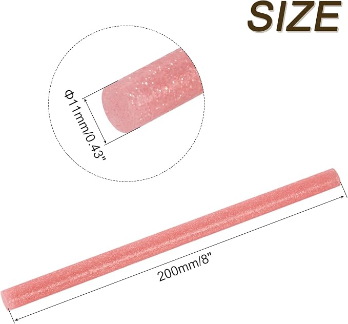 uxcell 30pcs Full Size Hot Glue Gun Sticks 8-inch x 0.43-inch High Sticky Large Hot Glue Sticks for Glue Gun, Glitter Bright Red