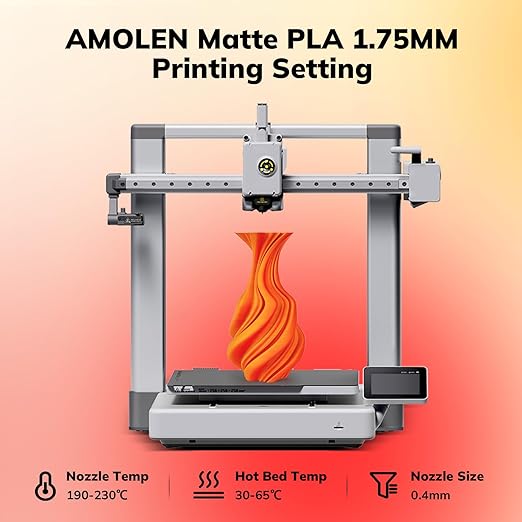 AMOLEN Matte PLA 3D Printer Filament - Dual Color Red Gold Filament, Smooth Finish Color Change 3D Printing Filament 1.75mm, 1KG/2.2lb