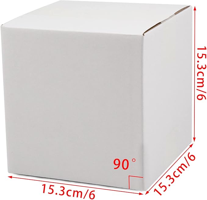 White Shipping Boxes 6x6x6 Inches Small Corrugated Cardboard Boxes, 25 Pack