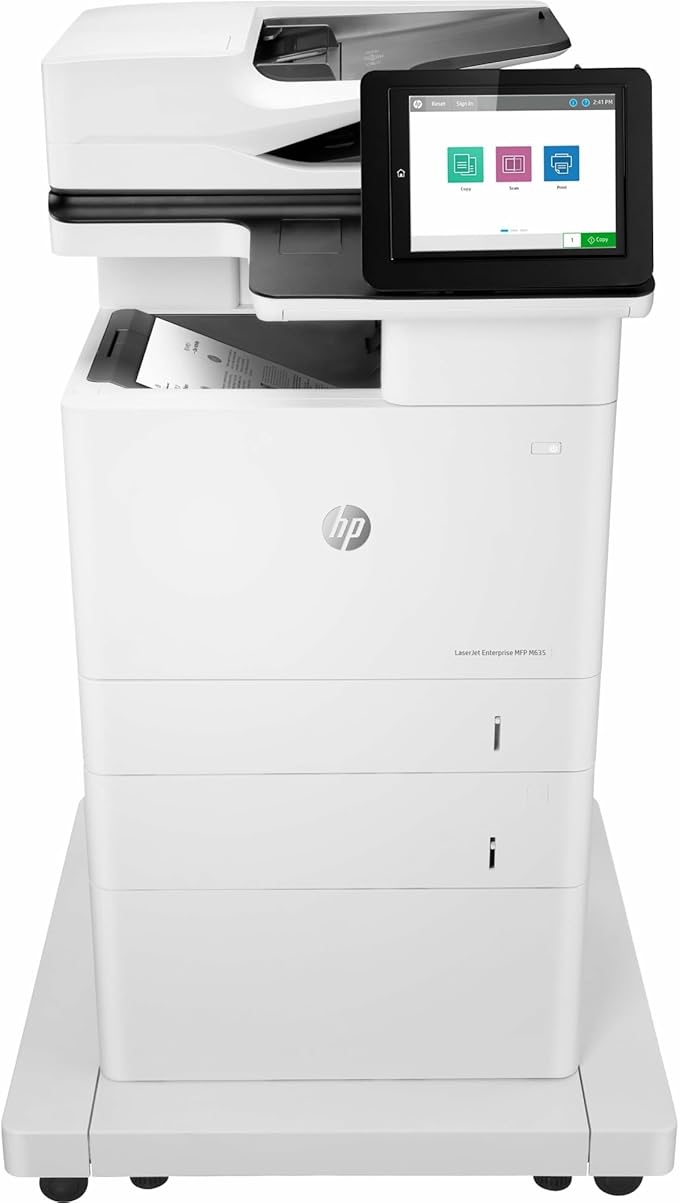 HP LaserJet Enterprise MFP M635fht Monochrome All-in-One Printer with Built-in Ethernet, 2-Sided Printing, Extra Paper Tray & Wheeled Stand (7PS98A)