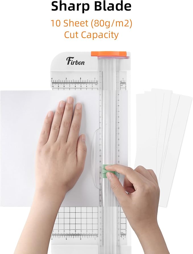 Firbon 5 Piece Morandi Refill Blades for Paper Cutter, Spring-Loaded Safeguard Design Replacement Blade for Paper Trimmers