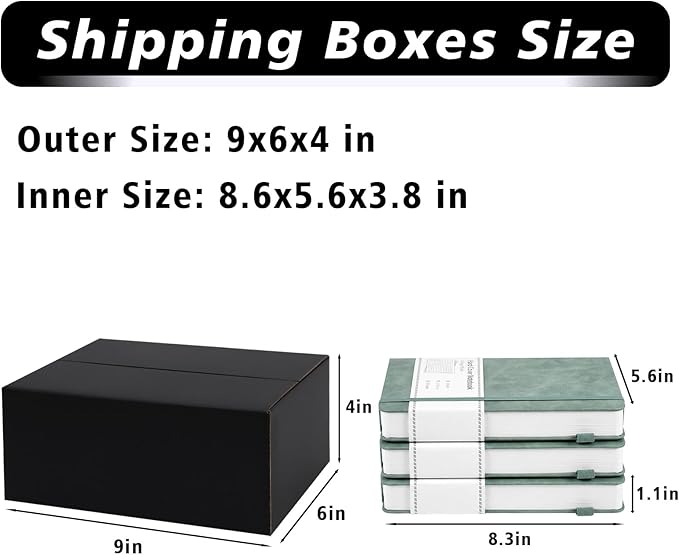 9x6x4 Black Shipping Boxes, 30 Pack Medium Mailer & Packaging Boxes for Small Business, Heavy Duty Corrugated Cardboard, Perfect for Mailing & Shipping