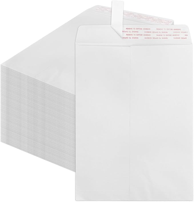 Goefun White Manilla Envelopes 9x12, 250 Pack | Self Seal, Large White Envelopes, 100 GSM, For Mailing, Organizing and Storage