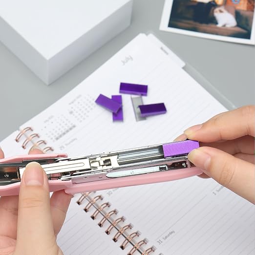 NatSumBasics 4000 Purple Staples Small Colored #10 Staples for Mini Stapler Refill, No.10 Staple, Smaller Than Standard Staple (Purple)