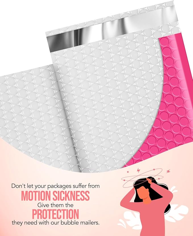 GSSUSA Bubble Mailers 6x10 100 Pack Usable Size 6x9" Small Bubble Mailer Padded Envelopes with 50 Pink & 50 Teal Cute Bubble Mailers Self-Seal Bubble Envelopes Mailing for Small Business, Mixed Colors