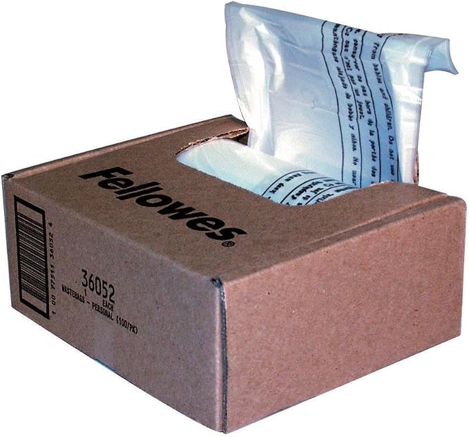 Fellowes Powershred Shredder Bags for All Personal Models, 100 Bags & Ties (36052)