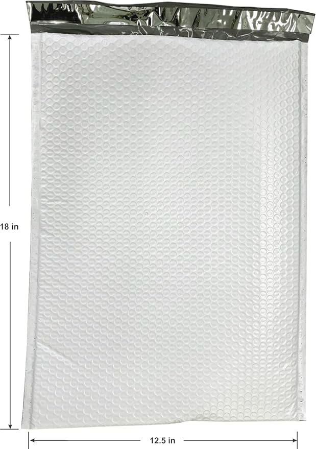 20 ct #6 Large Poly Bubble Mailers 12.5x18 Inch Bubble Lined Cushioned Poly Mailer. Tear-proof, Water-resistant and Postage-saving Lightweight Shipping Padded Envelopes/Bags.