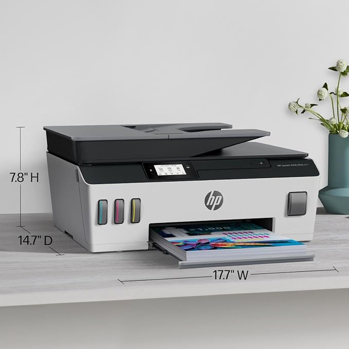 HP Smart Tank Plus 651 Wireless All-in-One Printer, Ink Tank Printer-for-Home Use, 2 Years of Ink Included Auto Document Feeder, Mobile Print, Scan, Copy, Fax, an EcoTank Alternative (7XV38A)
