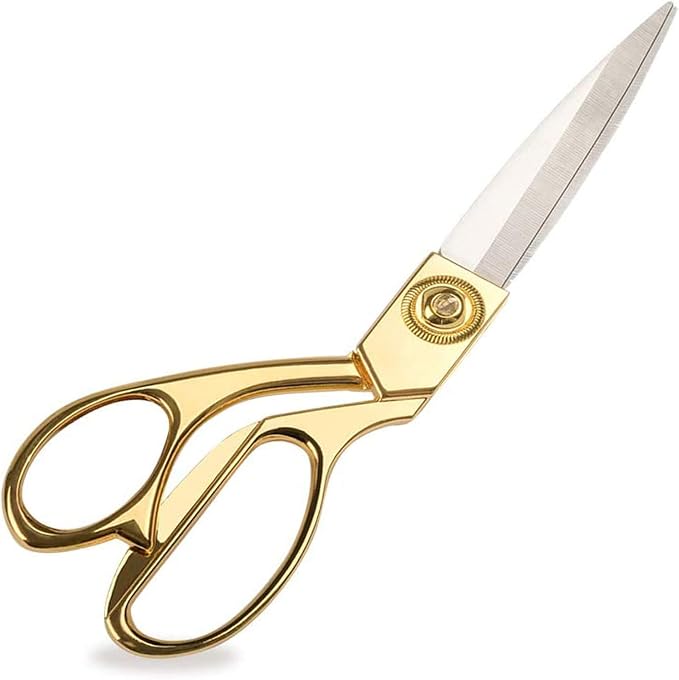 8.5 '' Gold Stainless Steel Sharp Tailor Scissors Professional Household Shears Craft Fabric Heavy Duty Cutting Sewing, Crafts, Home Kitchen Office