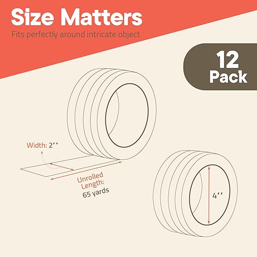 12 Rolls Clear Packing Tape 2 Inch Wide – Strong Adhesion & Durable 1.7 Mil Thickness Clear Packing Tape for Moving, Shipping & Storage – Smooth Unwinding Packaging Tape Refill, 60 Yards Per Roll