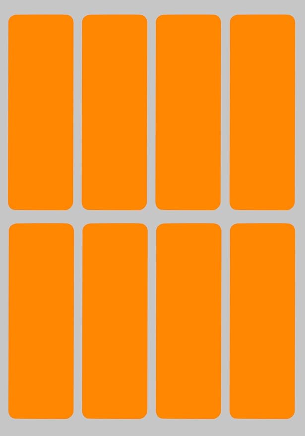 Rectangular Sticker 3x1 inch Write on Labels for Organizing, Paper Sticker Sheet Tags for Home, Office, and School Projects, 200-Pack (Neon Orange) by Royal Green