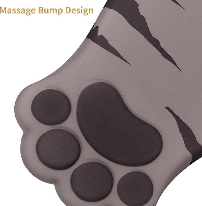 L-SPOUTTO Ergonomic Mouse Pad with Wrist Rest,Cute Mouse Pad Wrist Support | Cat Paw Comfortable Massage Design,Computer Pain Relief Mousepad with Non-Slip PU Base for Desk Laptop Gaming,Brown