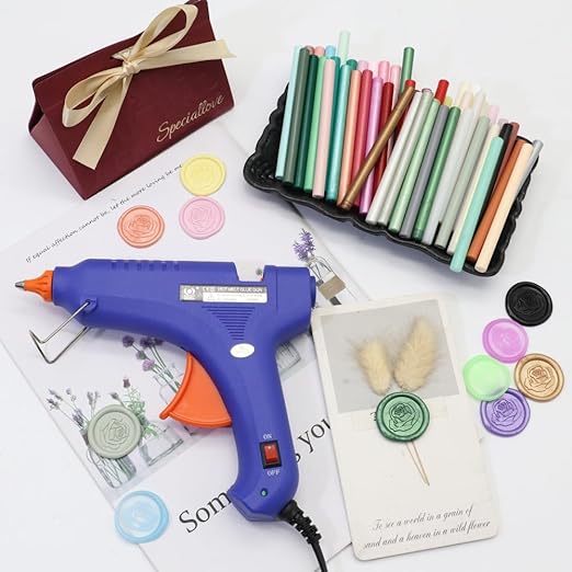 100 Pcs Sealing Wax Sticks for Wax Seal Stamp, Assorted Color SealingWax Glue Gun Wax Seal Sticks Mini WaxGun Stick, Mixed Colors WaxSeal Kit Great for Wedding Invitations (100B)