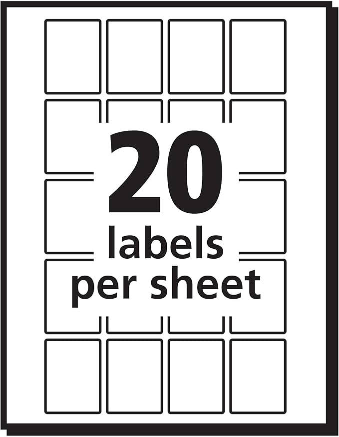 Avery Self-Adhesive Removable Labels, 0.75 x 1 Inches, White, 1000 per Pack (05428)