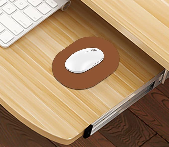 Small Mouse Pad, Portable, Waterproof Non-Slip Rubber Bottom, Unisex, Wireless Mouse, Laptop Keyboard Tray, Office Travel Brown 5.5X7.5 Inch