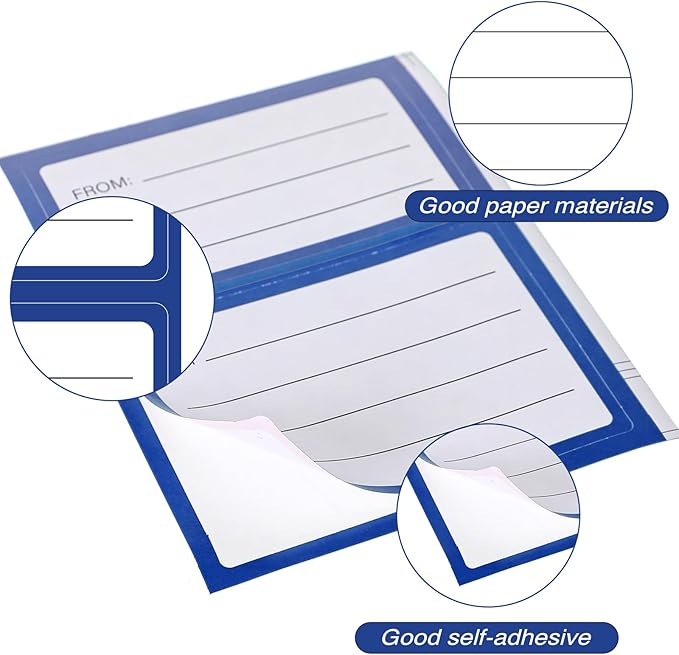 to from Return Address Mailing Labels 120 Pcs Blank Self Adhesive Mail Shipping Label Postage Guaranteed Stickers 4.5x3.5Inch Handwriting to/from Address Tags for Package, Gift, Mailing Box, Envelopes