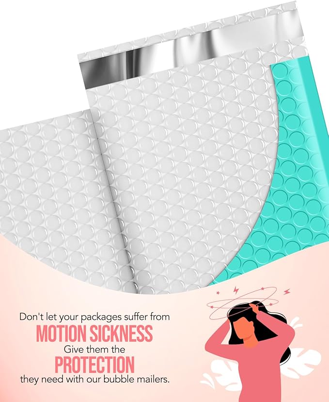 GSSUSA Teal Bubble Mailers 4X8" 200 Pack Usable Size 4x7" Padded Envelopes Small Shipping Mailer Strong Adhesion Bubble Envelope,Self-Seal Mailing Envelopes for Small Items, Business