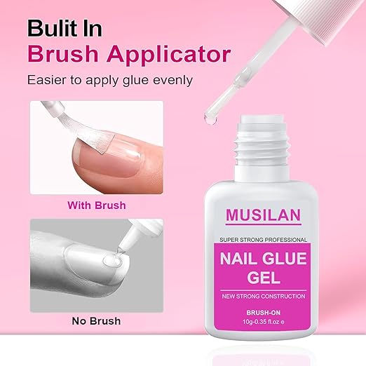 New Upgrade Nail Glue and Glue Remover Kit,Super Strong Nail Gel for Press On Acrylic Nails Tips and Quickly Nail Removes for Long Lasting Fake Acrylic Gel Kit