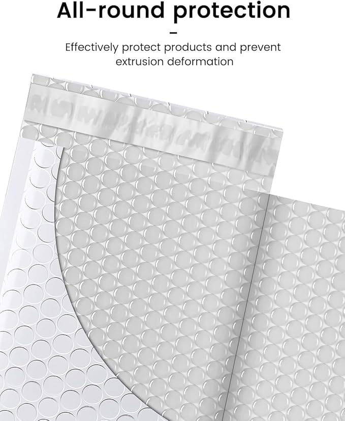 GSSUSA White Bubble Mailers 4x8 Small Padded Envelopes 800Pack | Usable Size 4x7 Inch Strong Adhesion Bubble Mailer Self-Seal Envelopes for Small Business