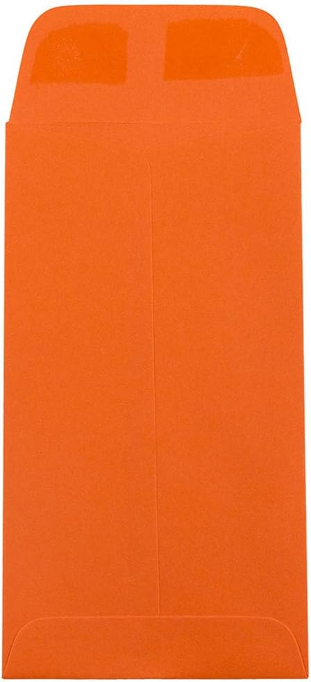 JAM PAPER #7 Coin Business Colored Envelopes - 3 1/2 x 6 1/2 - Orange Recycled - 50/Pack