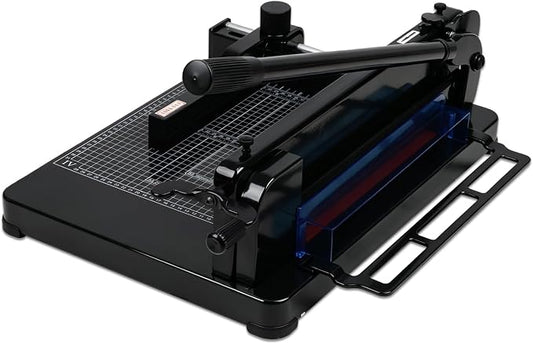 Vagbstu Guillotine Paper Cutter Heavy Duty 400 Sheet Capacity,Solid Steel with HSS Blade,Industrial Commercial Trimmer for Office,School,Print Shop,Safety Lock & Clear Grids (A4-12'' Paper Cutter)