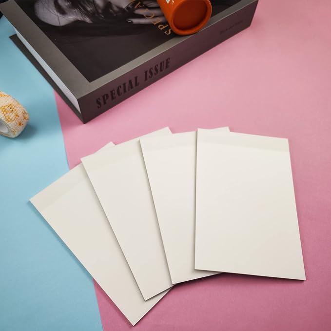 Transparent Sticky Notes 200 Sheets, 4 x 6 in Clear Sticky Notes, See Through Invisible Translucent Sticky Note Waterproof Self-Stick Note Pads for School, Office (4 Packs)