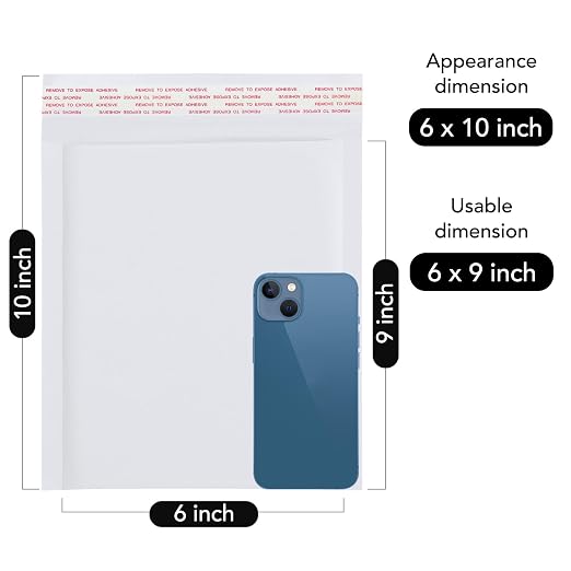 Fuxury White Kraft Bubble Mailer 6x10" 100 Pack Padded Envelope Usable 6x9" | Self Seal Bubble Envelopes Waterproof Cushion Padded Mailers for Small Business Shipping Invoices Cards #0