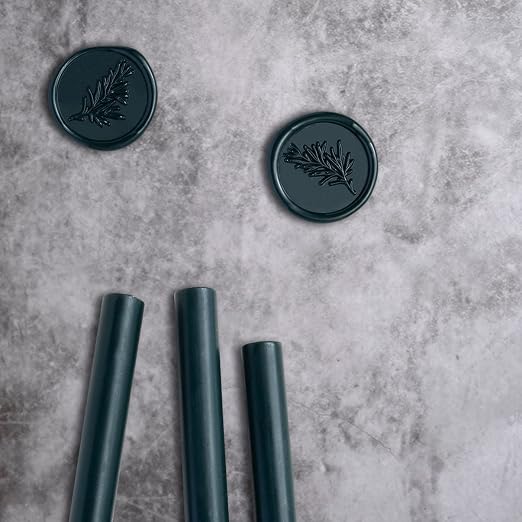 UNIQOOO Forest Green Christmas Fir Glue Gun Sealing Wax Sticks for Wax Seal Stamp - Great for Wedding Invitations, Cards Envelopes, Snail Mails, Wine Packages, Christmas Gift Ideas, Pack of 8