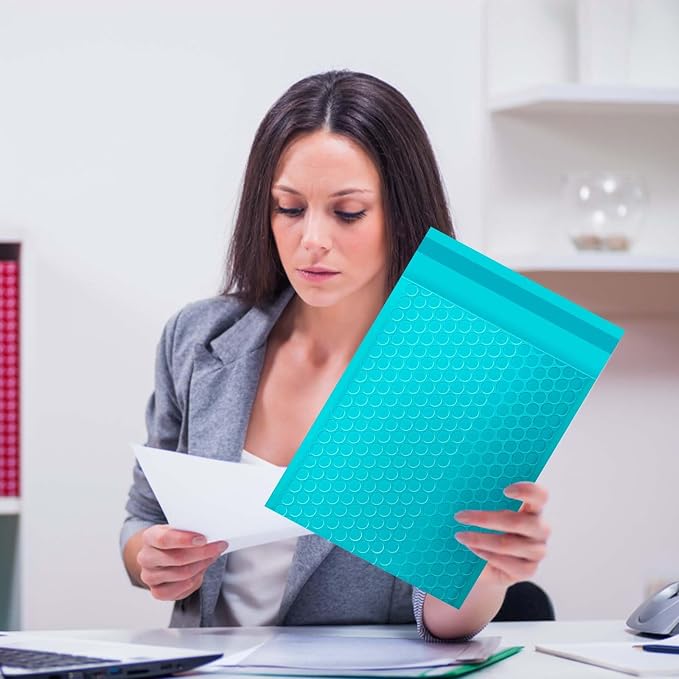 Bubble Mailers, 8.5x11 Inch Padded Bubble Mailers Pack of 50 Bubble Envelopes Opaque Self Seal Adhesive Waterproof Bags for Shipping and Packaging (Teal, 8.5x11-50Pc)
