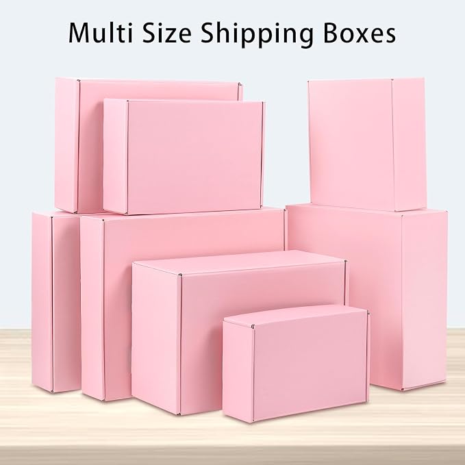 9x6x4 Pink Shipping Boxes Medium, 30 Pack Corrugated Cardboard Mailer Boxes for Packaging Small Business Mailing Gift