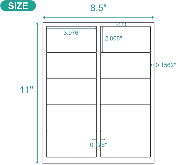 MFLABEL 2x4 Shipping Labels - 25 Sheets (250 Labels) for Laser & Inkjet Printers, 10-UP FBA Address Stickers, Matte White Self-Adhesive Mailing Labels for Packages, Boxes, envelopes