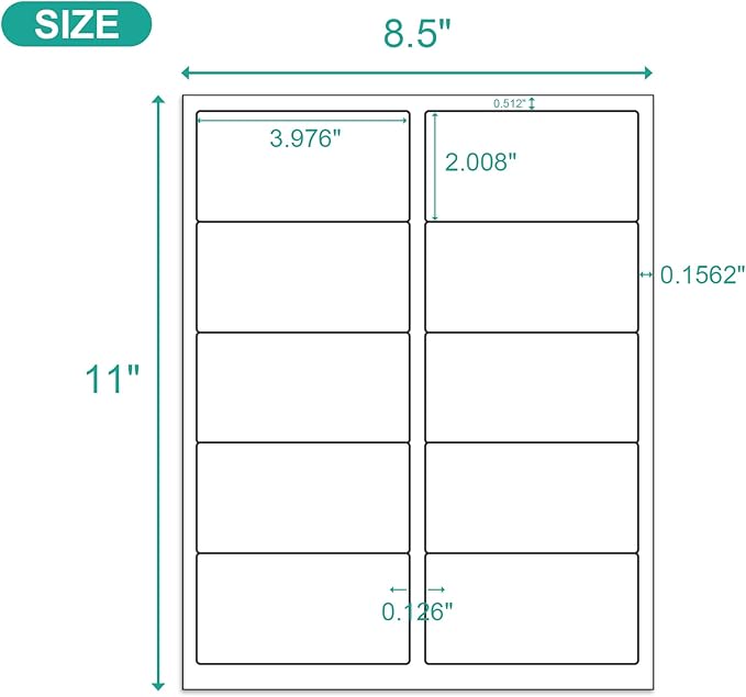 MFLABEL 2x4 Shipping Labels - 25 Sheets (250 Labels) for Laser & Inkjet Printers, 10-UP FBA Address Stickers, Matte White Self-Adhesive Mailing Labels for Packages, Boxes, envelopes