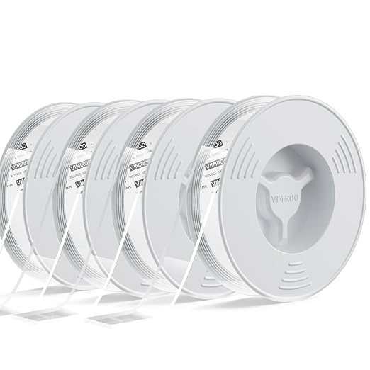 vimiroo 4 Pack Double Sided Tape Heavy Duty, Extra Large16.4FT Nano Double Sided MountingTape, Transparent Strong Removable Adhesive Picture Hanging Strips, Wall Tape Sticky Poster Carpet Decor