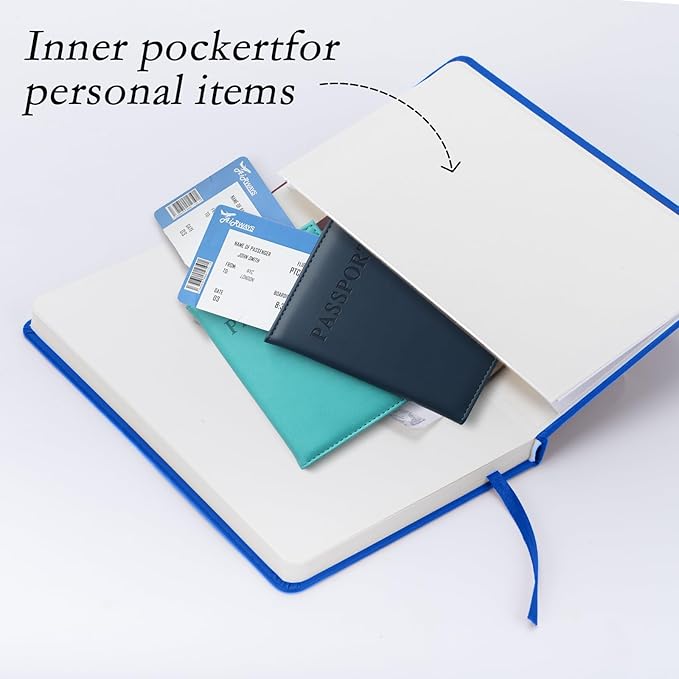 deli A5 Lined Journal Notebook, 160 Pages Hardcover Writing Notebook, 5.5"x8.2" College Ruled Notebook for Office, School, Work Notes (Blue)