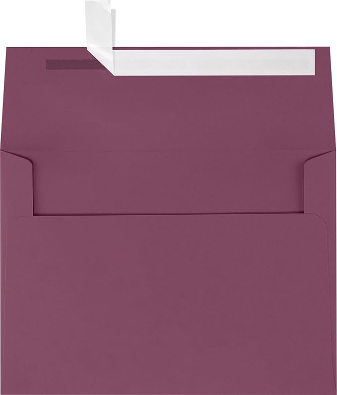 LUXPaper A7 Invitation Envelopes | Peel & Press | 5 1/4" x 7 1/4" | Vintage Plum | 80lb. Text | 1,000 Qty