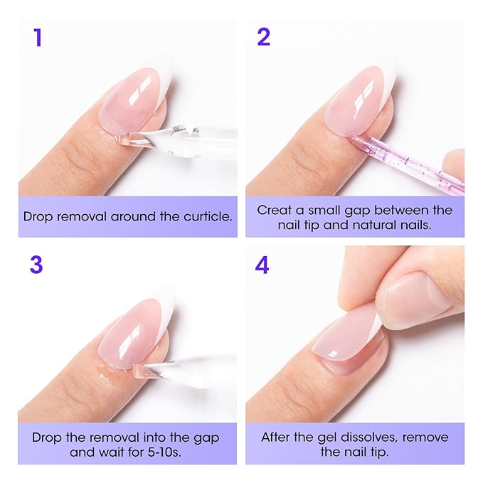 Gellen Nail Glue Remover for Press on Nails, 80ML Gel Nail Glue Remover for Fake Tips, Non Acetone Gentle Glue Off for False Nails, Odorless Easy Glue Debonder, Not for Gel Nail Polish