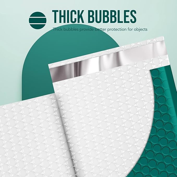 Fuxury Large Bubble Mailers 10.5x16" 250 Pack Forest Green Self Seal Padded Envelopes Opaque Mailing Envelopes Bubble Padded Cushion Padded Mailers for Packaging Small Business Bulk #5