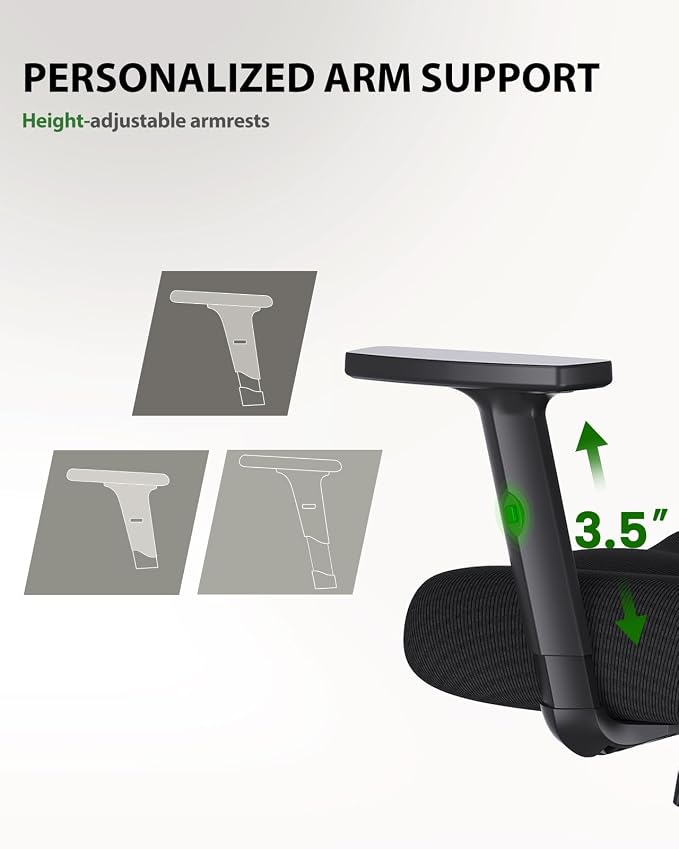 Marsail Ergonomic Office Chair Ergonomic Gaming Chair with Lumbar Support, 2D Headrest, Adjustable Armrests, Contoured Seat Cushion, Computer Desk Chair with Wheels for Home and Office, Pack of 15