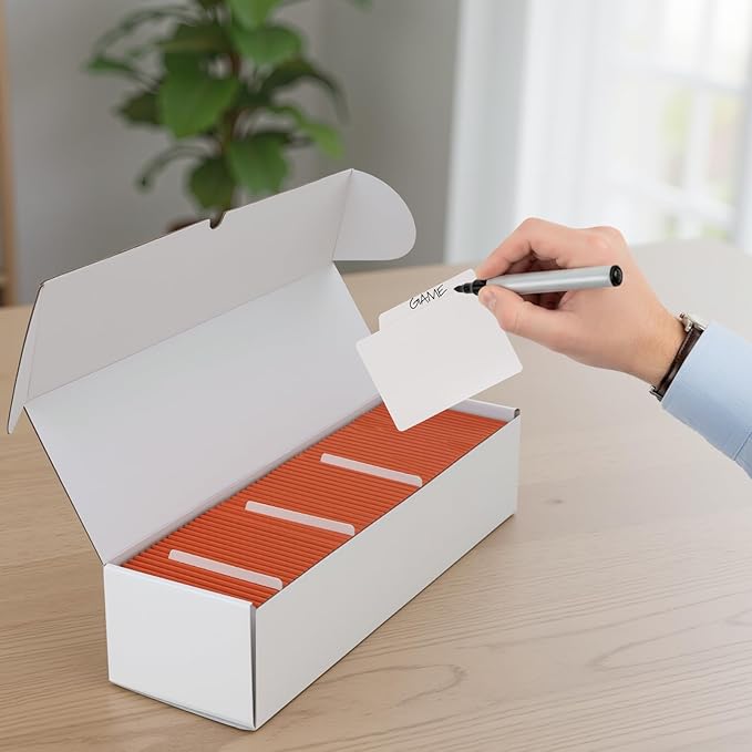 Bulk 1200 Capacity Trading Cards Storage Box, in Total 25 Pack All White Cardboard Shipping Boxes for 30000 Count 12pt 2.5x3.5 inch Cards or Sleeved Cards