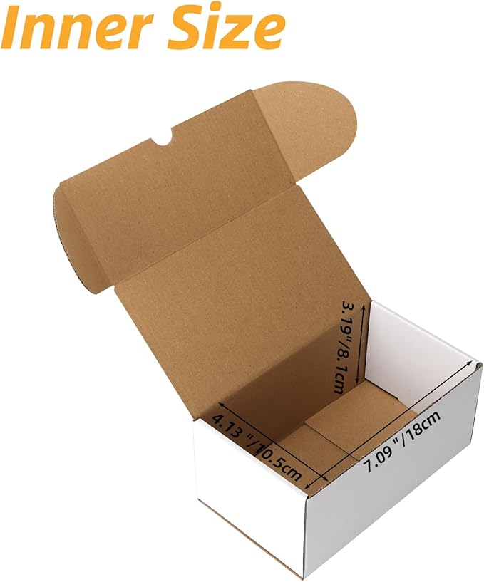 Bulk 200 Capacity Card Toploaders Storage Box, in Total 25 Pack Brown White Cardboard Shipping Boxes for 5000 Count 35pt 3x4 inch Toploaders or Toploaded Cards